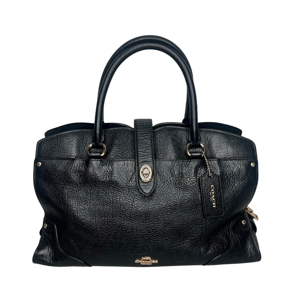 Coach Black Leather Mercer Satchel 30